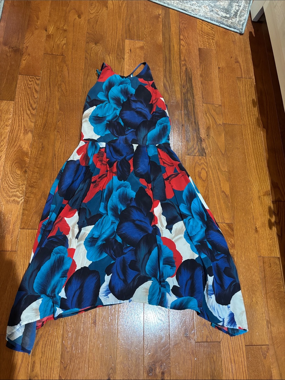 ANTONIO MELANI Blue & Red Floral High-Low Dress